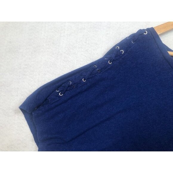 Lauren Ralph Lauren Linen Blend Top Shirt Royal Blue Tie Short Sleeves Womens 3X - Picture 3 of 5